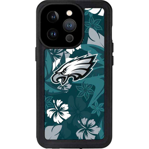NFL Philadelphia Eagles Tropical Print iPhone 15 Pro Waterproof Case